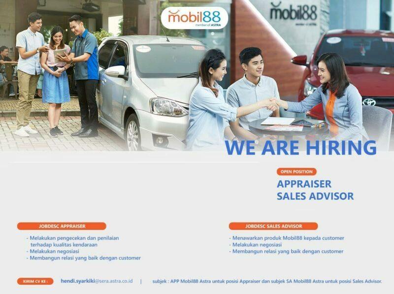 Lowongan Kerja Sales Advisor Appraiser Di Pt Serasi Mitra Mobil