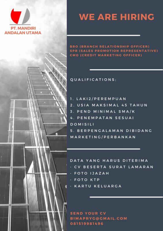 Lowongan Kerja Branch Relationship Officer Sales Promotion