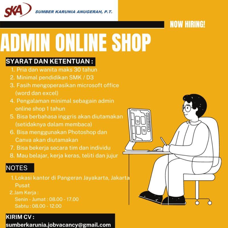 Lowongan Kerja Admin Online Shop Di Pt Sumber Karunia Anugerah