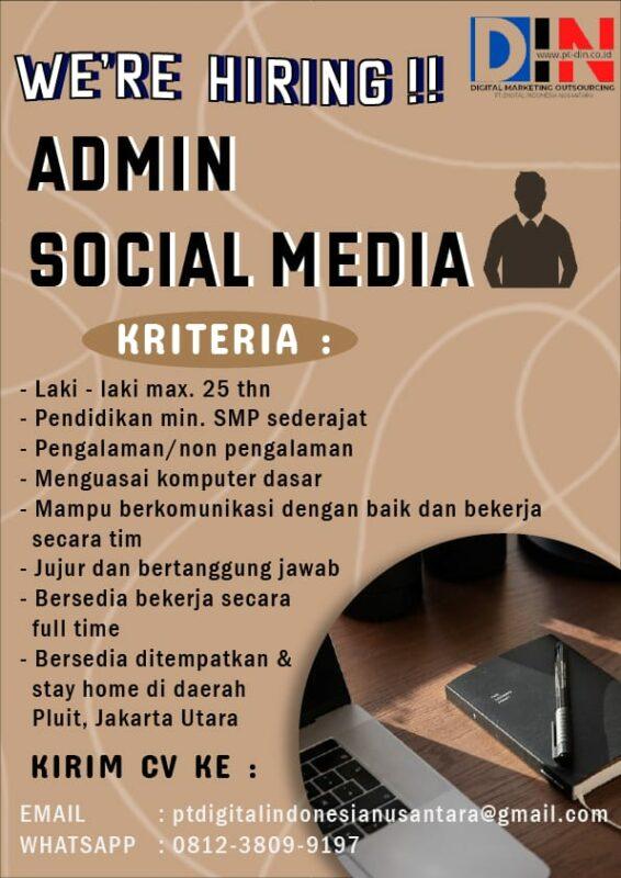 Lowongan Kerja Admin Sosial Media Di PT Digital Indonesia Nusantara