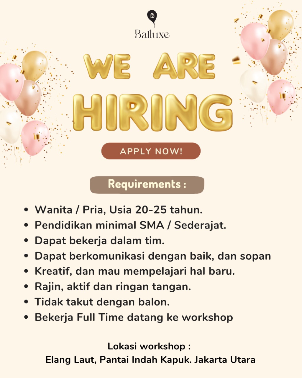 Lowongan Kerja Creative Staff Di Balluxe Jakartakerja