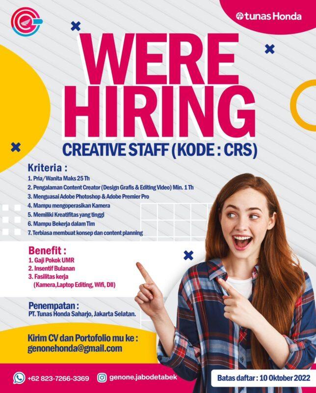 Lowongan Kerja Digital Marketing Creative Staff Web Developer