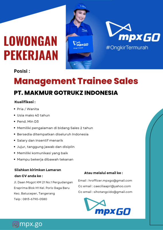 Lowongan Kerja Management Trainee Sales Di PT Makmur Gotrukz Indonesia