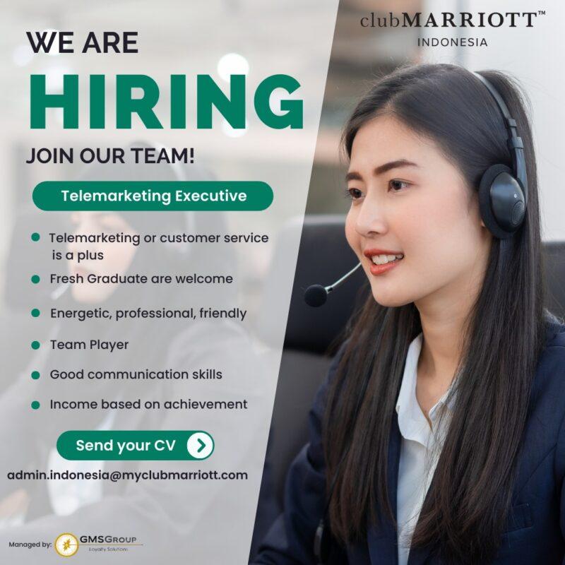 Lowongan Kerja Telemarketing Executive Di Club Marriott Indonesia