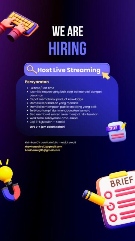 Lowongan Kerja Host Live Streaming Di Grot Id Jakartakerja