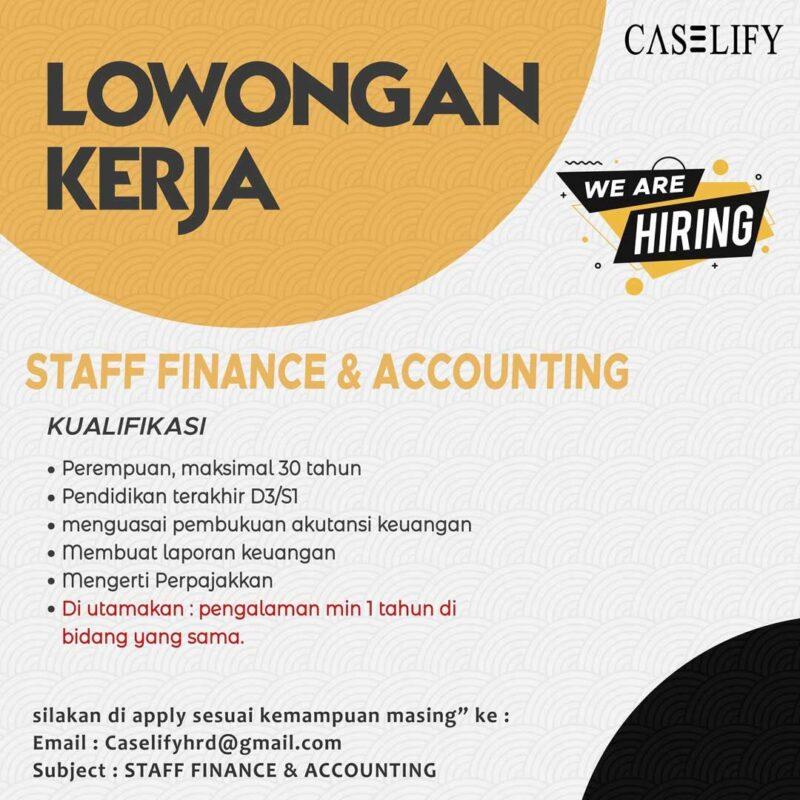 Lowongan Kerja Staff Finance Accounting Di Caselify Jakartakerja