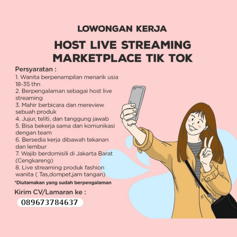 Lowongan Kerja Host Live Streaming Di Jimshoney Jakartakerja