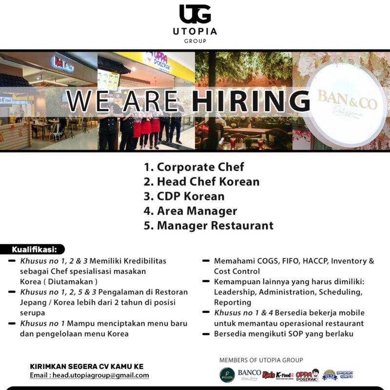 Lowongan Kerja Corporate Chef Head Chef Korean Cdp Korean Area