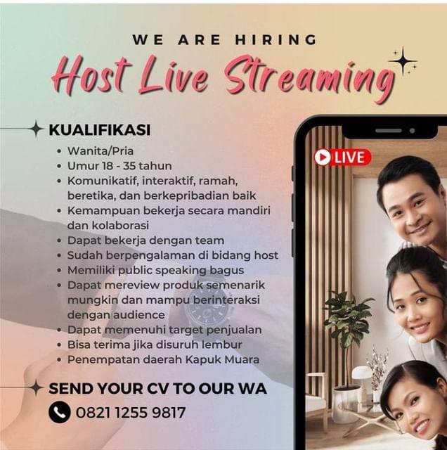 Lowongan Kerja Host Live Streaming Di Divigo Watch Indonesia Jakartakerja