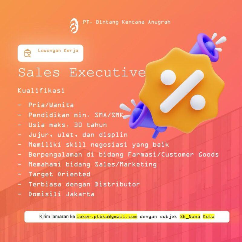 Lowongan Kerja Sales Executive Di PT Bintang Kencana Anugrah