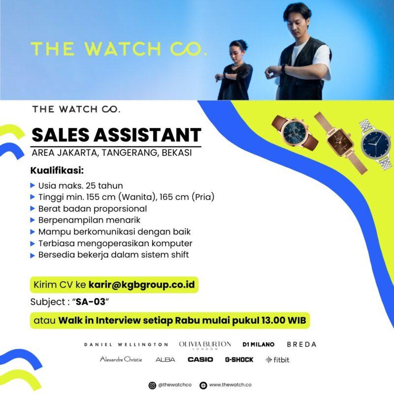 Lowongan Kerja Sales Assistant Di Pt Kami Gawi Berjaya The Watch Co