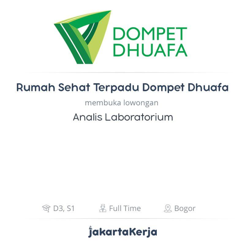 Lowongan Kerja Analis Laboratorium di Rumah Sehat Terpadu  