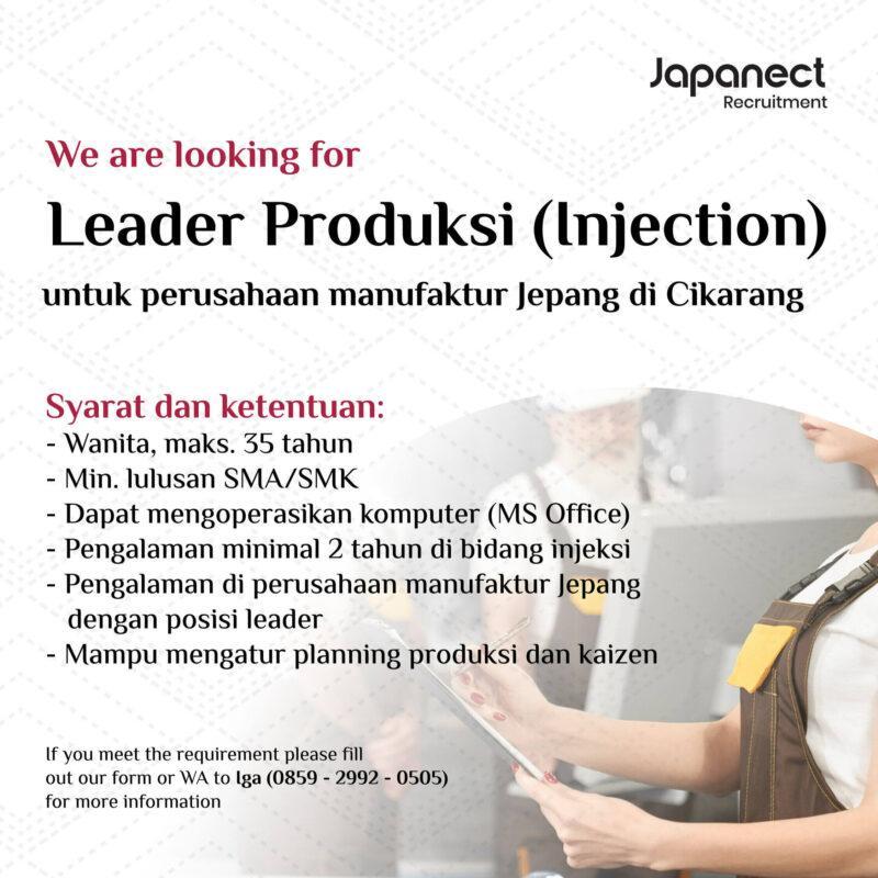 Lowongan Kerja Leader Produksi  di  PT Japanect Consulting 