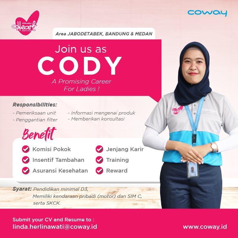 Lowongan Kerja CODY di Coway Indonesia - JakartaKerja