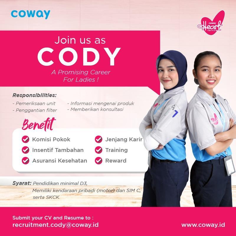 Lowongan Kerja CODY di Coway Indonesia JakartaKerja