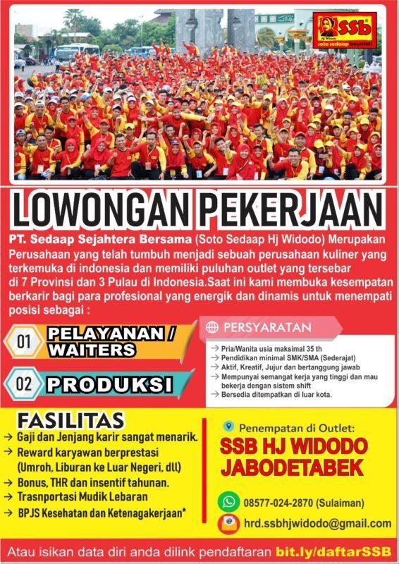 Lowongan Kerja Staff Pelayanan - Staf Produksi di PT. Sedaap Sejahtera