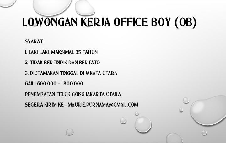 Lowongan Kerja Office Boy Di PT. MAS - JakartaKerja