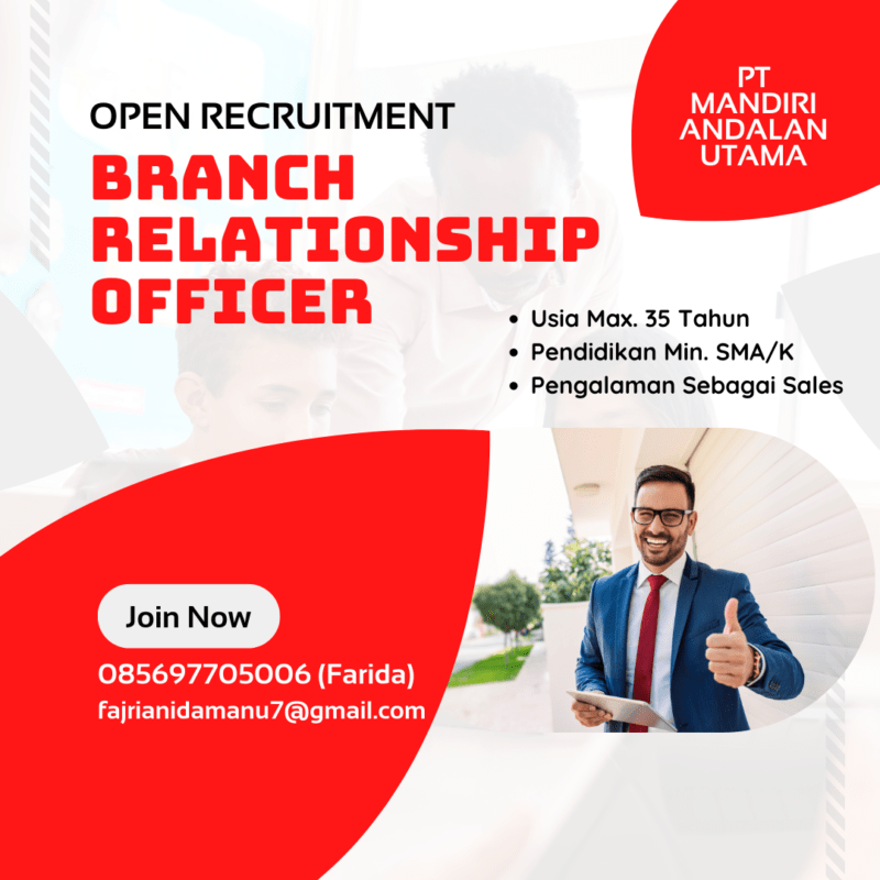 Lowongan Kerja Branch Relationship Officer Di PT Mandiri Andalan Utama 