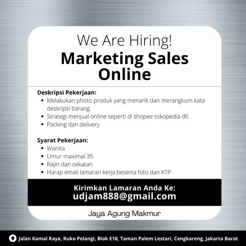 Lowongan Kerja Marketing Sales Online Di Jaya Agung Makmur - JakartaKerja