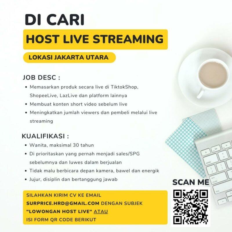 Lowongan Kerja host live di vlorince official