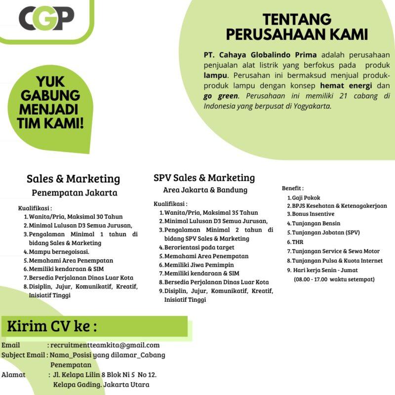 Sales marketing di pt cahaya globalindo prima 3