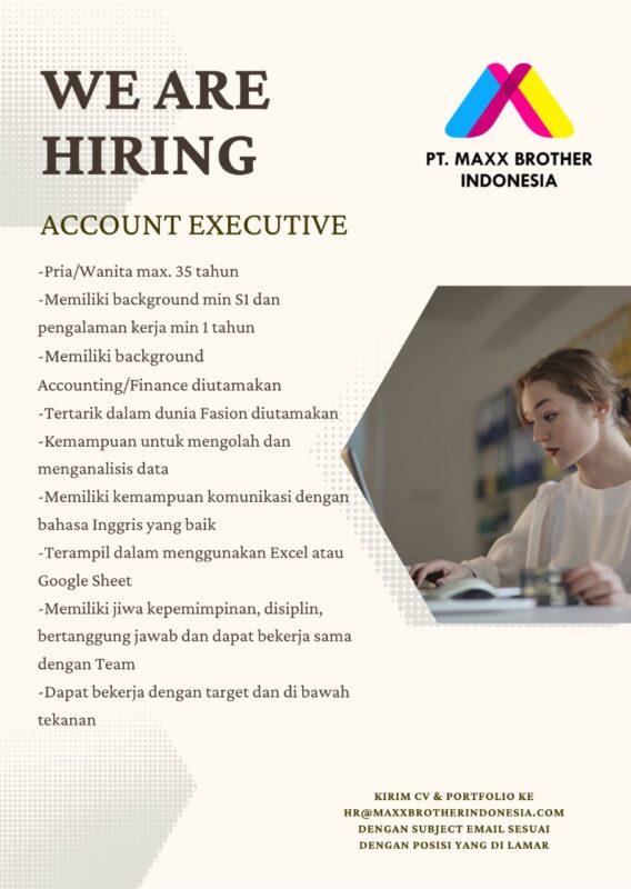 Lowongan Kerja Account Executive Brand Executive Staff Admin Marketing Human Resource 2114