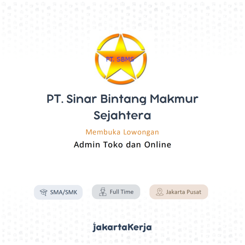 Lowongan Kerja staff admin accounting di pt sinar bintang makmur sejahtera