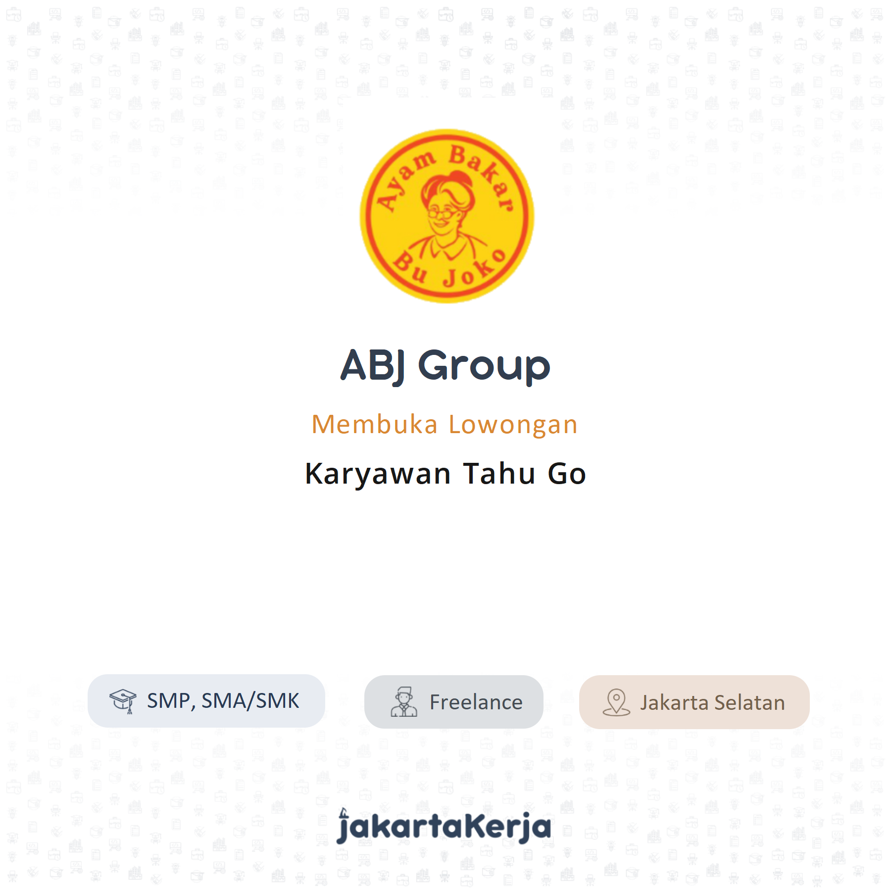 Lowongan Kerja crew outlet tahu go di abj group