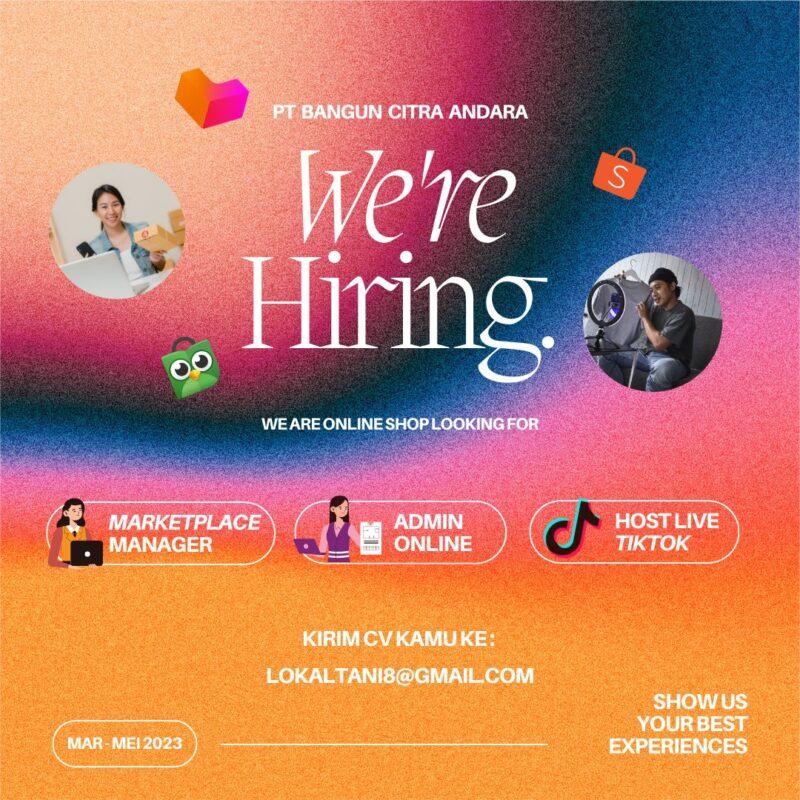 Lowongan Kerja supervisor marketplace admin online host live tiktok packing di pt bangun citra andara