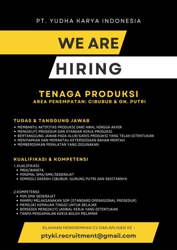 Lowongan Kerja Tenaga Produksi Marketing Officer Driver Di Pt