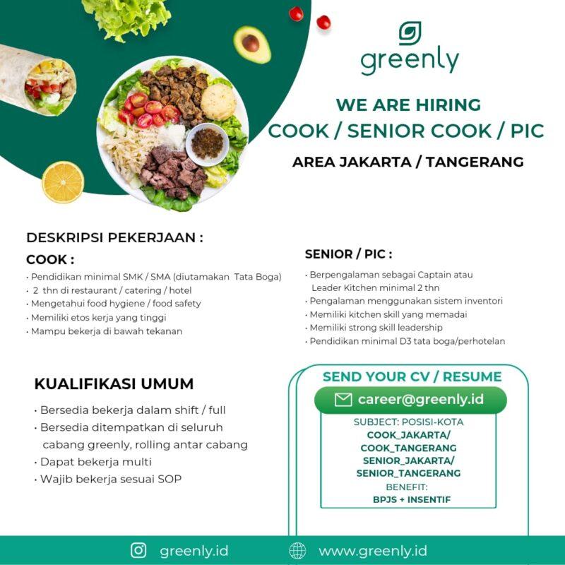 Lowongan Kerja captain senior cloud kitchen di pt greenly lifestyle indonesia