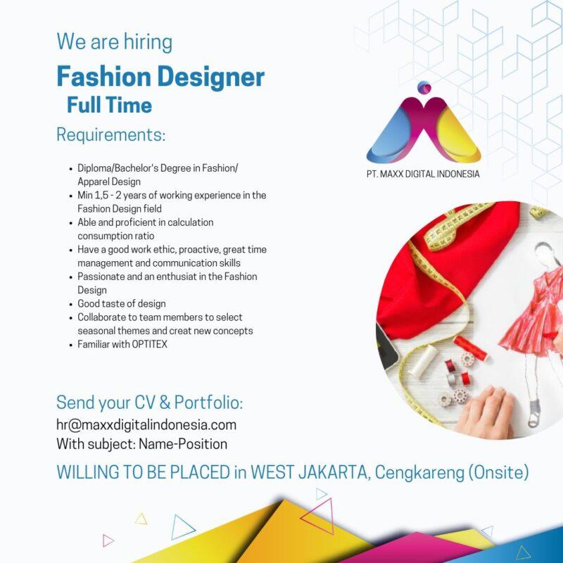 Lowongan Kerja Fashion Designer Host Live Streaming Graphic Illustrator Talent And Content 2947