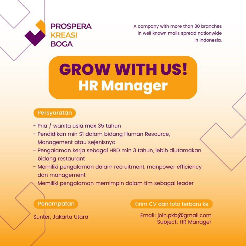 Lowongan Kerja HR Manager Restaurant Manager Cook Cook Helper