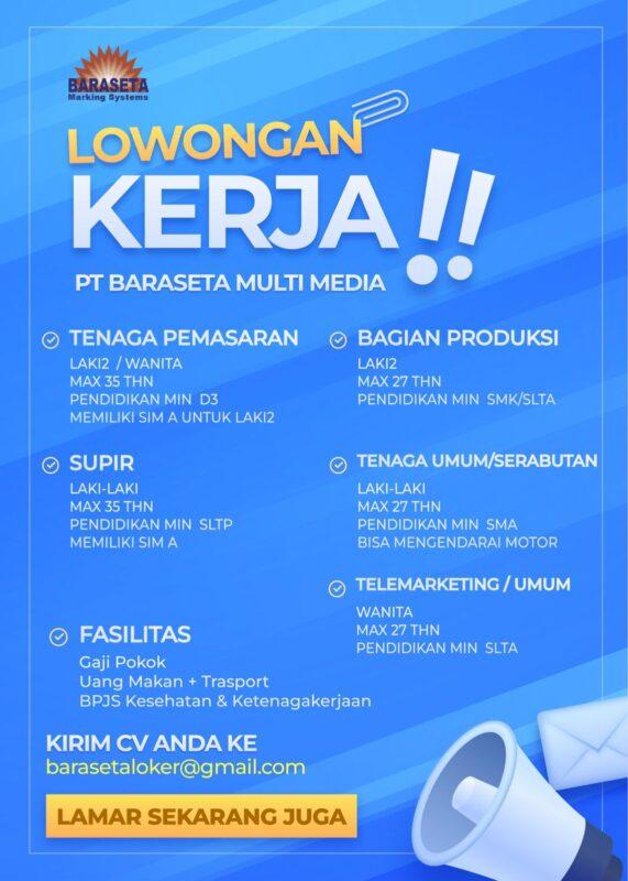 Lowongan Kerja Tenaga Pemasaran Bagian Produksi Supir Tenaga Umum Serabutan