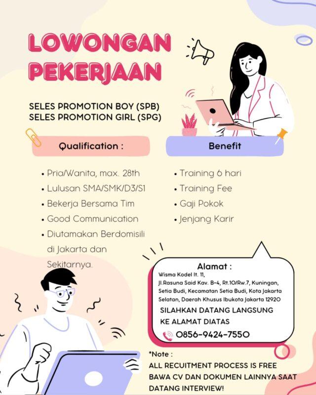 Lowongan Kerja Seles Promotion Girl Spg Seles Promotion Boy Spb Di Pt Berkah Jaya