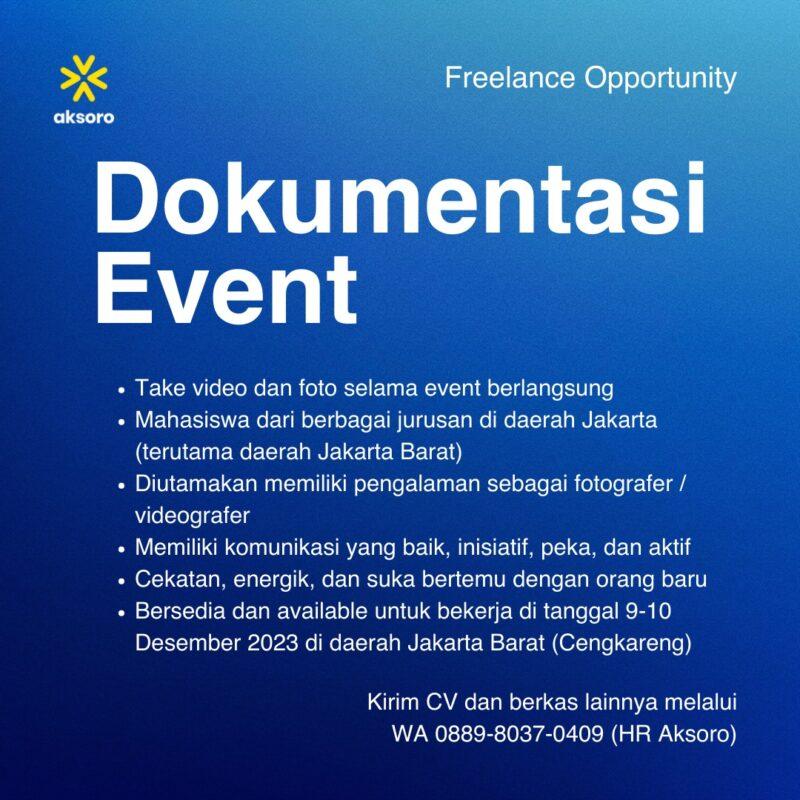 Lowongan Kerja booth sales crew operator acara dokumentasi freelance di pt aksara juara nusantara