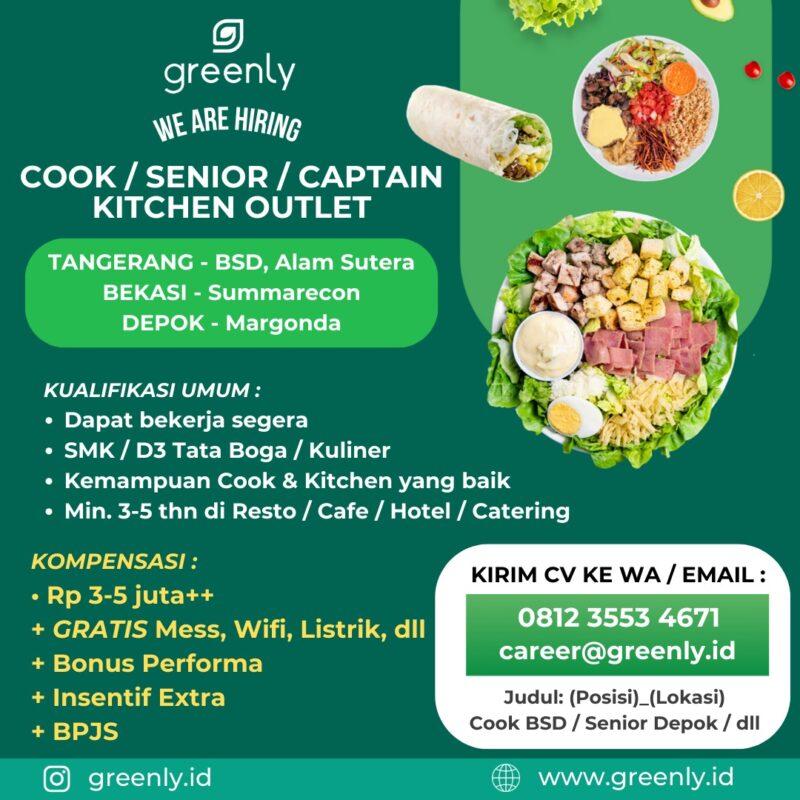 Lowongan Kerja captain senior cloud kitchen di pt greenly lifestyle indonesia