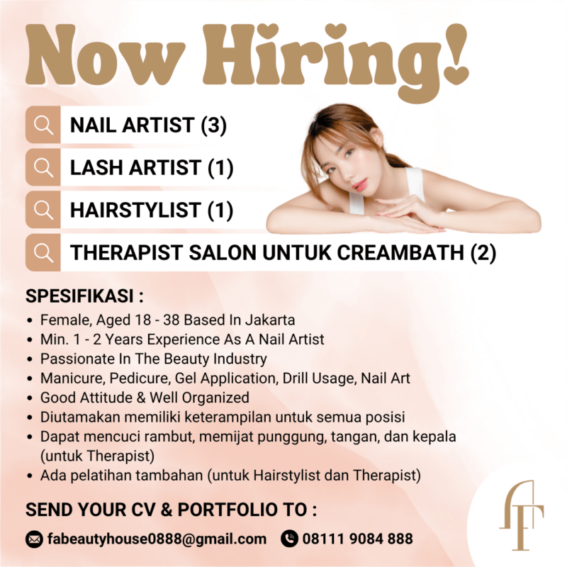 Lowongan Kerja Nail Artist Lash Artist Hairstylist Therapist