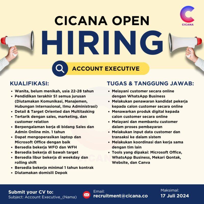 Lowongan Kerja Account Executive Di Pt Cicana Indonesia Corp Jakartakerja