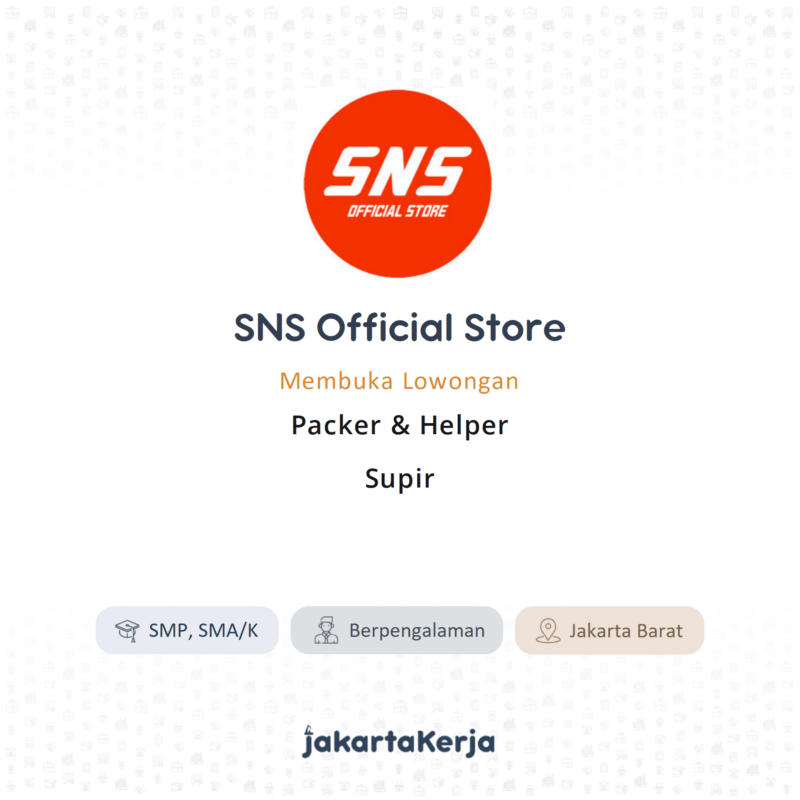 Lowongan Kerja packing helper online shop di sns official store