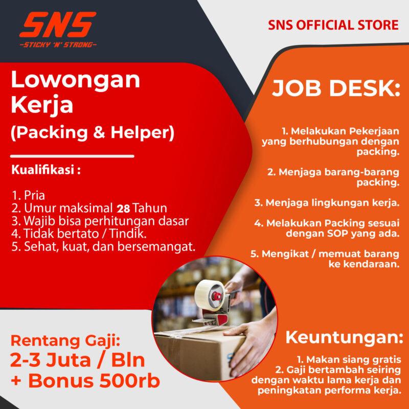 Lowongan Kerja packing helper online shop di sns official store