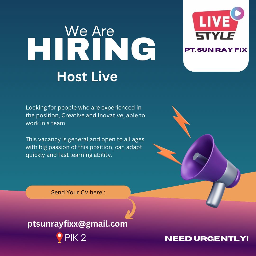 Lowongan Kerja host live di pt sun say fix